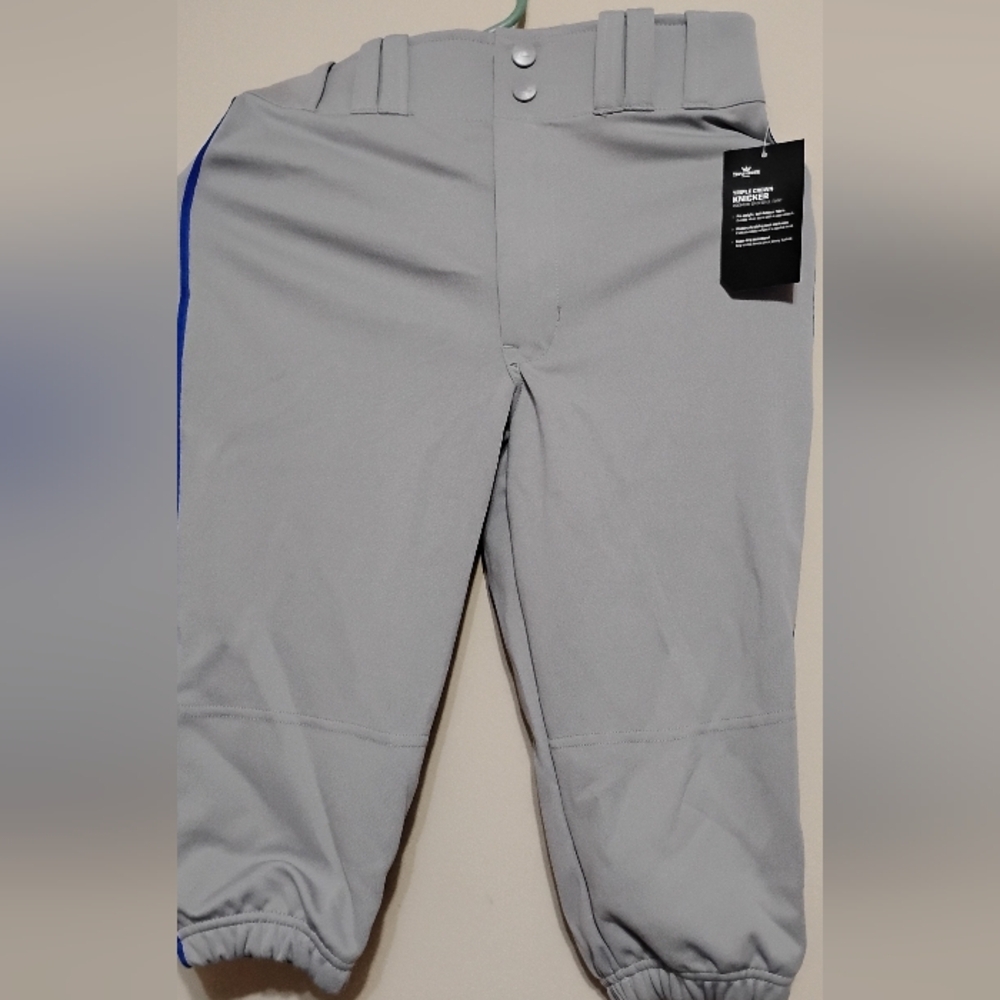 champro baseball pants youth L gray knicker elastic bottom